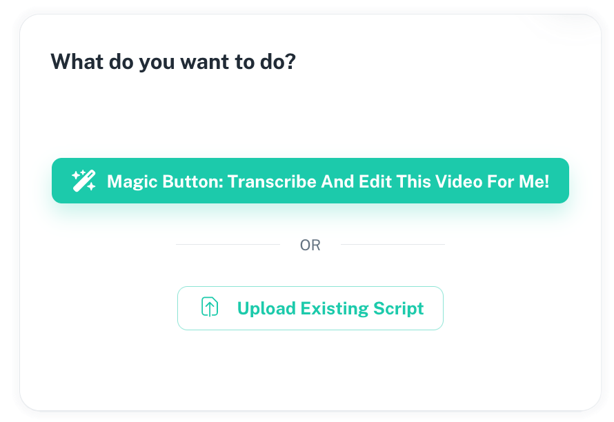Captura de pantalla: Nuro te pregunta &quot;¿Qué quieres hacer?&quot; y muestra un gran &quot;Botón Mágico&quot; para hacerlo por ti